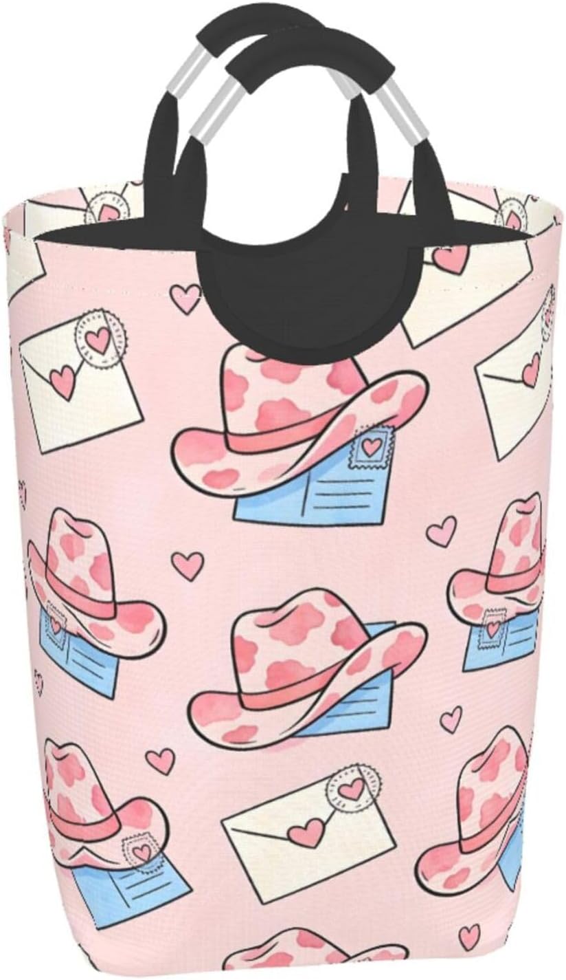 Sweet Stamp Dream Foldable Dirty Laundry Bag, Waterproof Oxford Fabric With Pe Board Base, 50l Capacity For Home & Travel