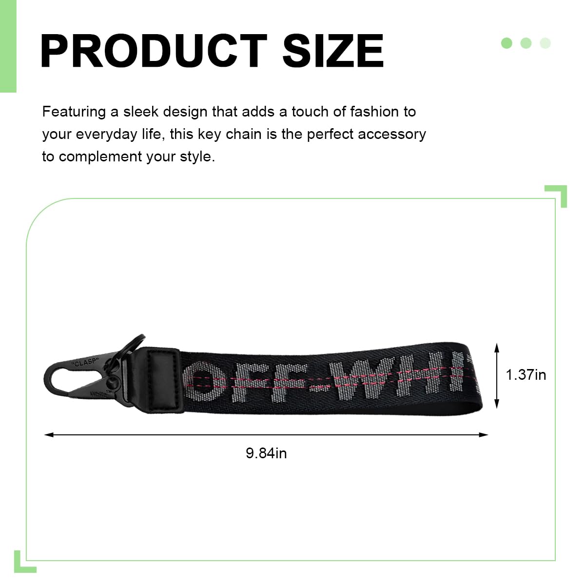 Car Keychain, Fabric Keychain Wrist Lanyard, Key Ring for Cars Keys Wallets Jeans Decoration, Car Accessories (Black)