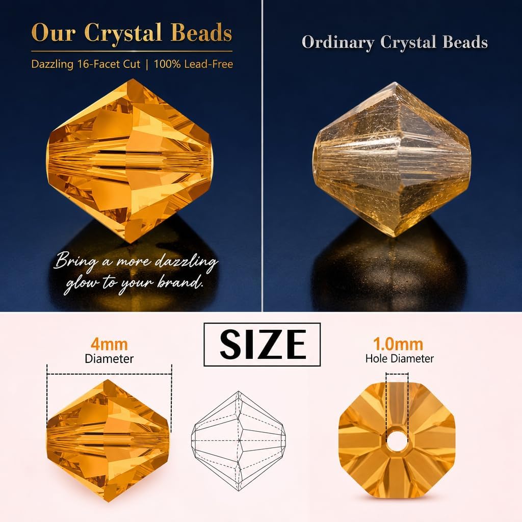 500Pcs 4mm K9 Austrian Crystal Beads for Jewelry Making image 3