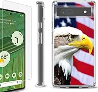 Vista 8 de Funda de teléfono a prueba de golpes compatible con Google Pixel 6a, con protector de pantalla de vidrio templado -Astronaut