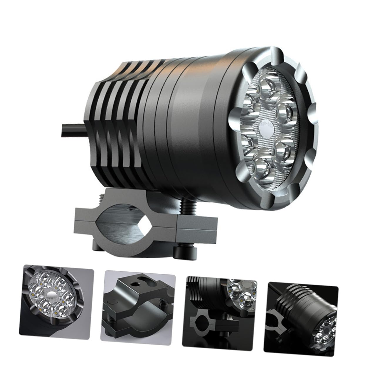 Faro LED para motocicleta de aluminio con disipación térmica avanzada 7