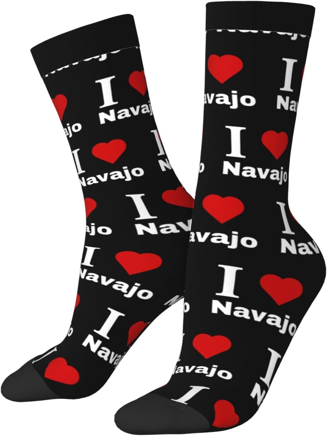 I love Navajo Socks For Men Women Sport Crew Athletic Running Wicking Socks