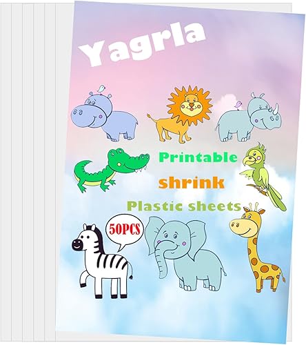 Ink-Jet Hojas retráctiles imprimibles, 50 unidades, hojas de plástico retráctil imprimibles blancas para impresora de inyección de tinta,