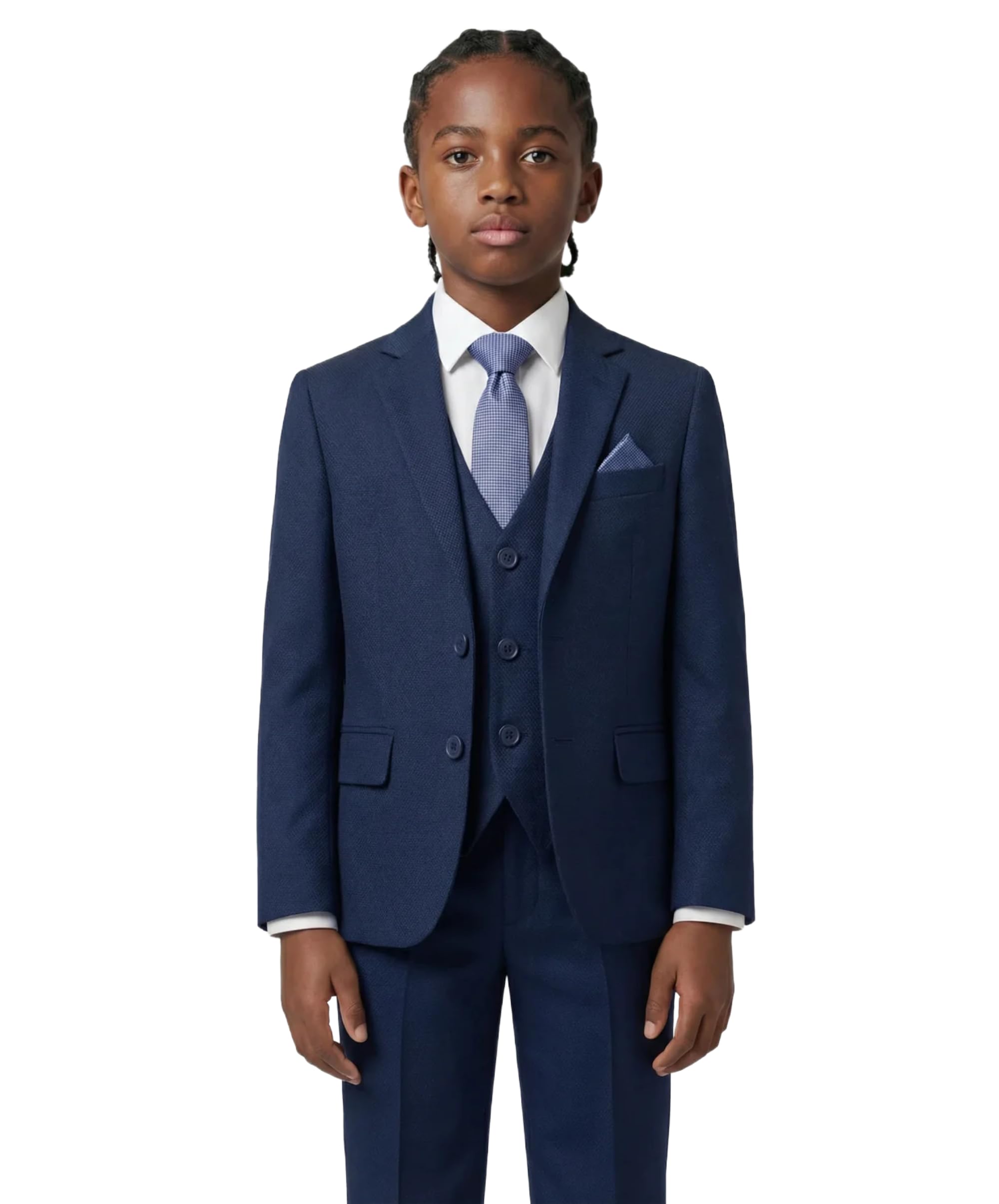 Completo da Uomo 7 Pezzi con Motivo a Fantasia – Abito da Cerimonia Slim Fit per Occasioni Speciali, età 15 Anni