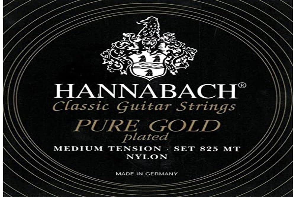 Hannabach 652638 Klassikgitarrensaiten Serie 825 Medium Tension Spezialvergoldung - 3er Bass high