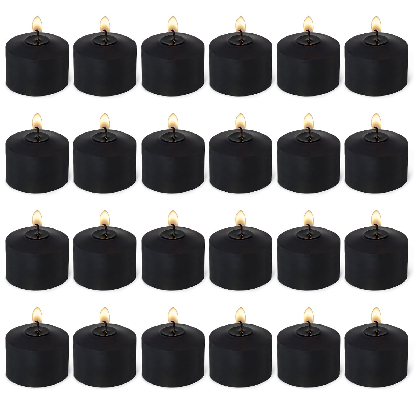 Black Votive Candles 15 Hour Burn Time Unscented Candles Votives Bulk Pack of 24 Small Pillar Candles