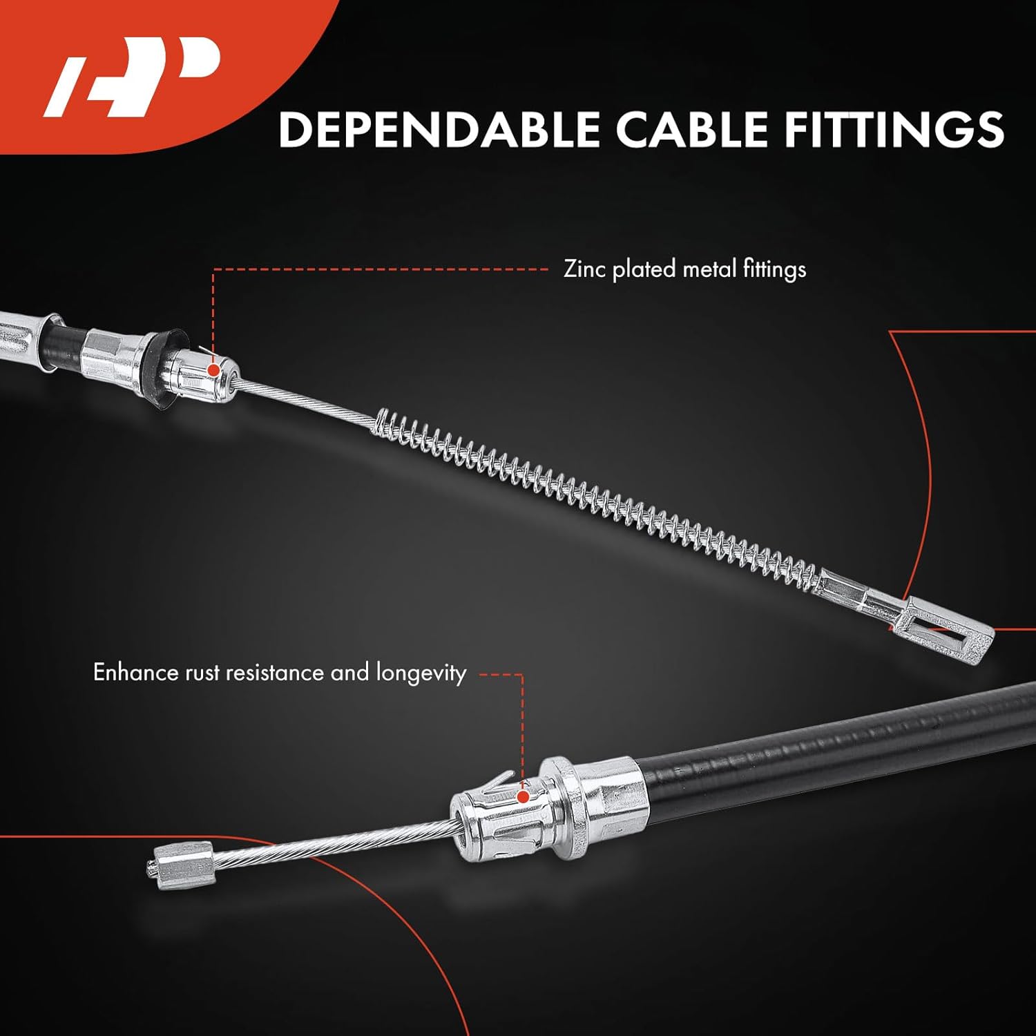 A-Premium Rear Driver and Passenger Side Parking Brake Cable Assembly Compatible with Ford Models: F-150 F150 2006 2007 2008, Extended Cab Pickup, 2-PC Set - Replace# 8L3Z2A635HA, 6L3Z2A635HB