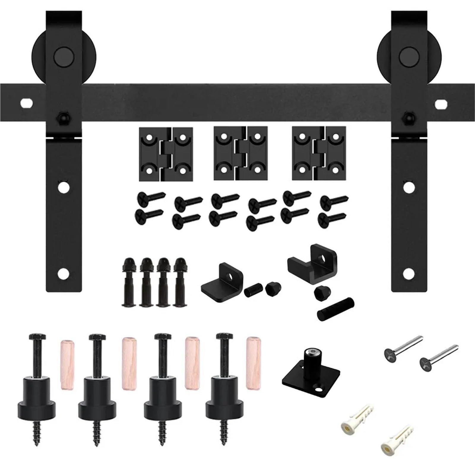Csdasw 1 3.3-6.6Ft Heavy Duty Bi-Folding Sliding Barn Door Hardware Kit For Wooden Door Smooth And Quiet(4Ft(.2M))
