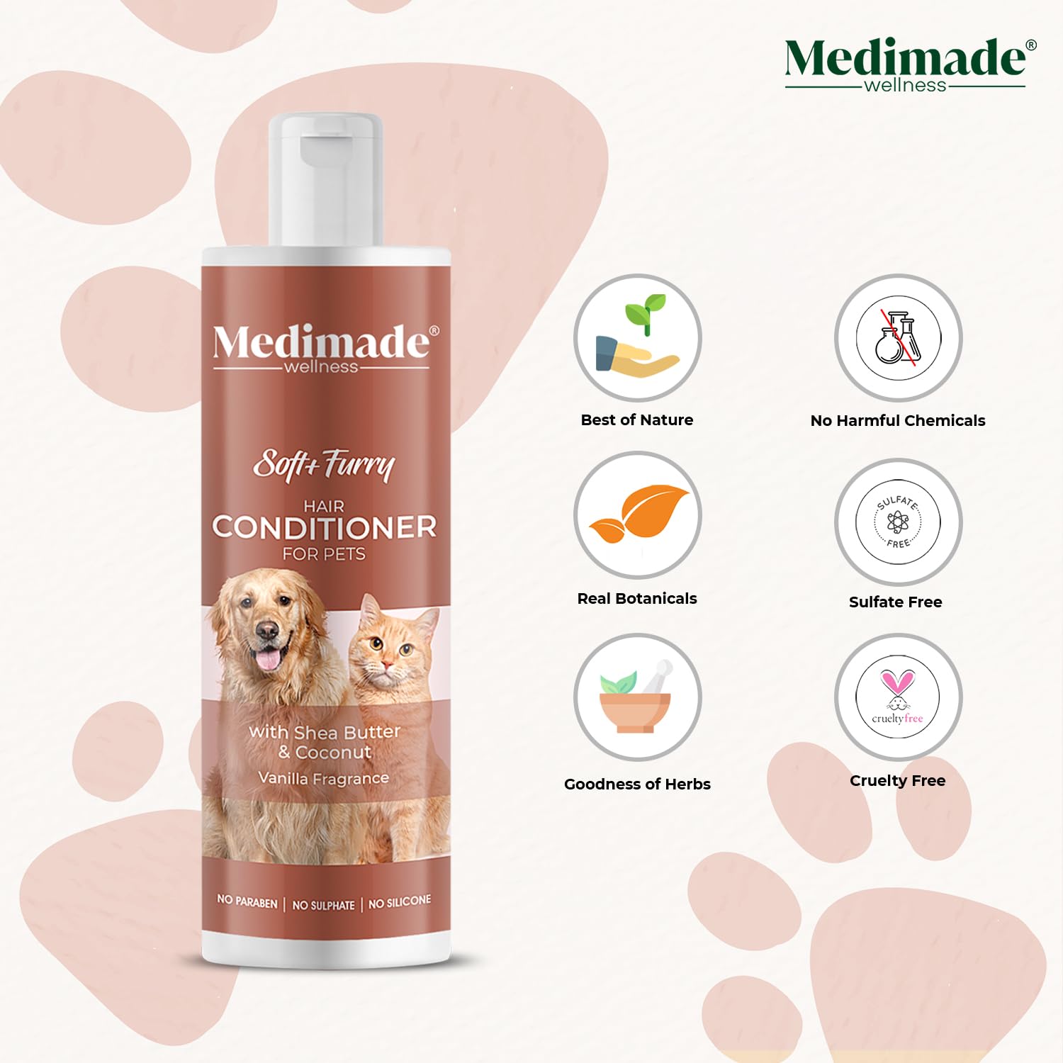 Medimade Hair Conditioner for Pets with Shea Butter & Coconut - 200 ml 2
