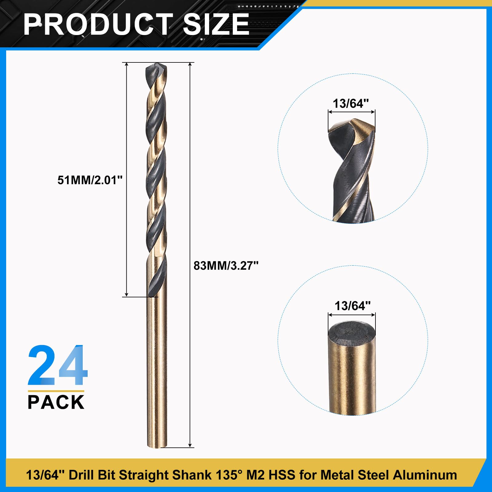 PATIKIL 5.2mm Drill Bit 13/64" - Image 2