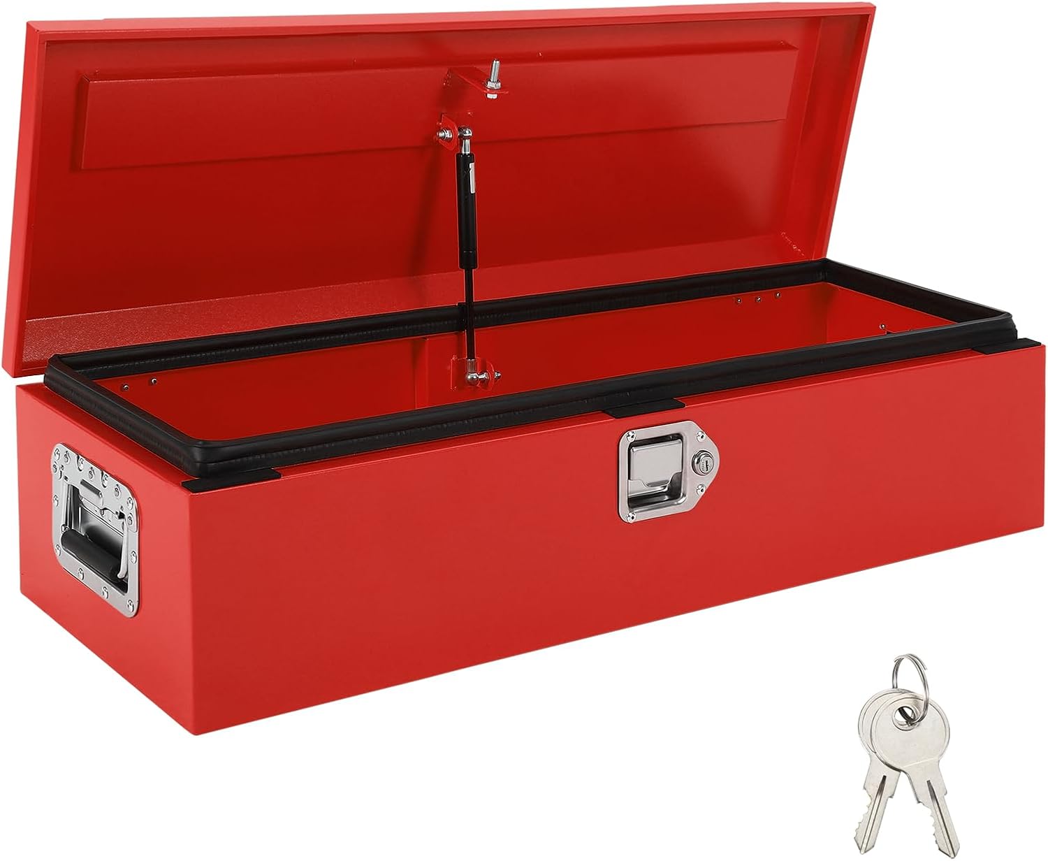Garvee Truck Bed Tool Box 39x13x9.6 Inch Heavy Duty Steel Metal Tool Box for Truck Bed, Secure Storage Organizer, Waterproof Design, Gas Strut Lid, Orange Peel Finish for Pickup, RV, Trailer