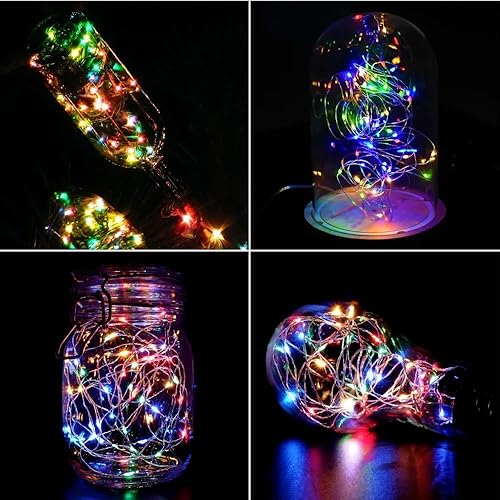 Miniatura 8 de BQZYX+ Paquete de 2 guirnaldas de luces USB alimentadas por USB, color amarillo cálido, 16.4 ft, 50 cuentas de lámpara LED, luces de Navidad, cadena