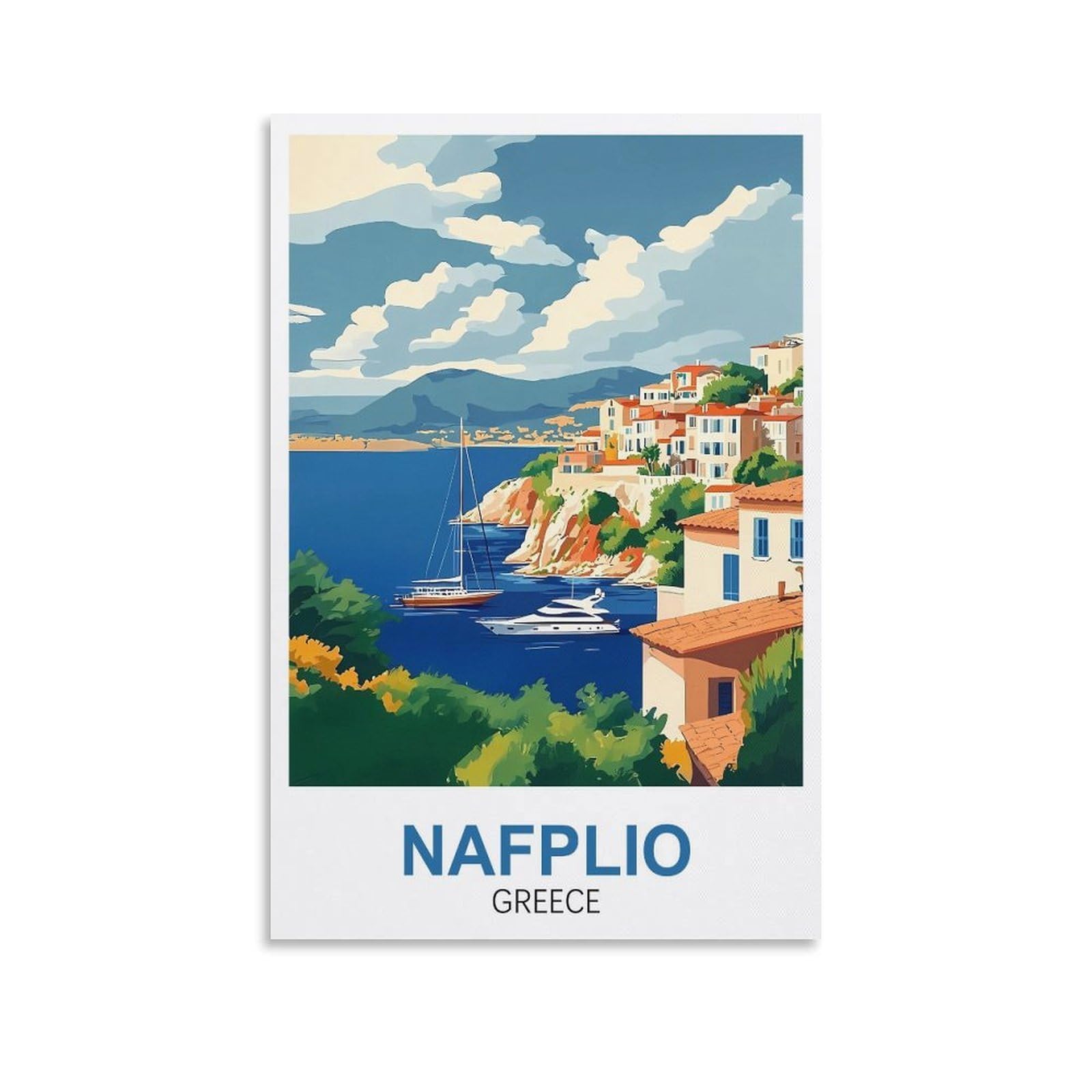 EZMLFA 5D Diamond Painting Kits for Adults,Nafplio Greece,Diamond Painting,Landscape Gem Art Kits Adult and Crafts Home Decor 40x50cm