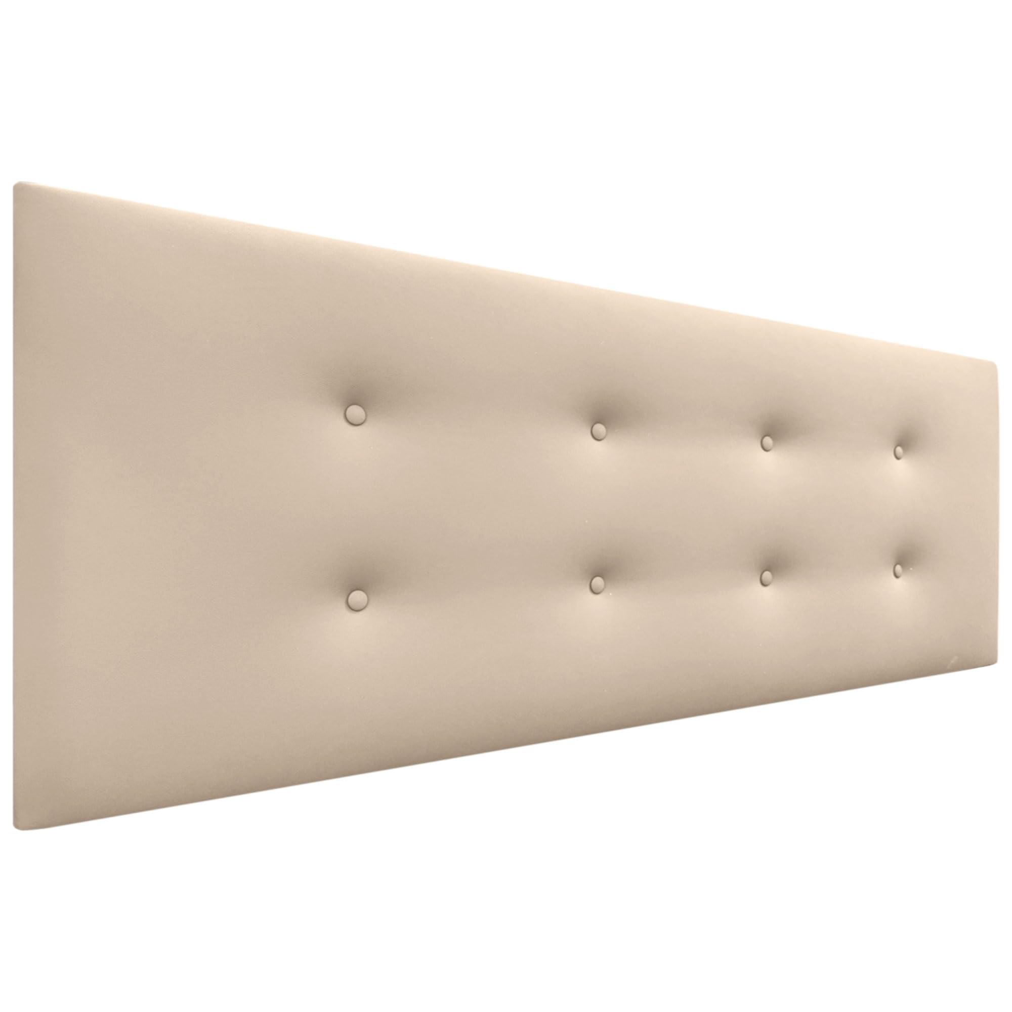 DHOME Cabecero de Polipiel o Tela AQUALINE Pro con 2 hileras de Botones Cabezal tapizado Cama Lujo (Polipiel Beige, 135x50cm (Camas 120/135/140))