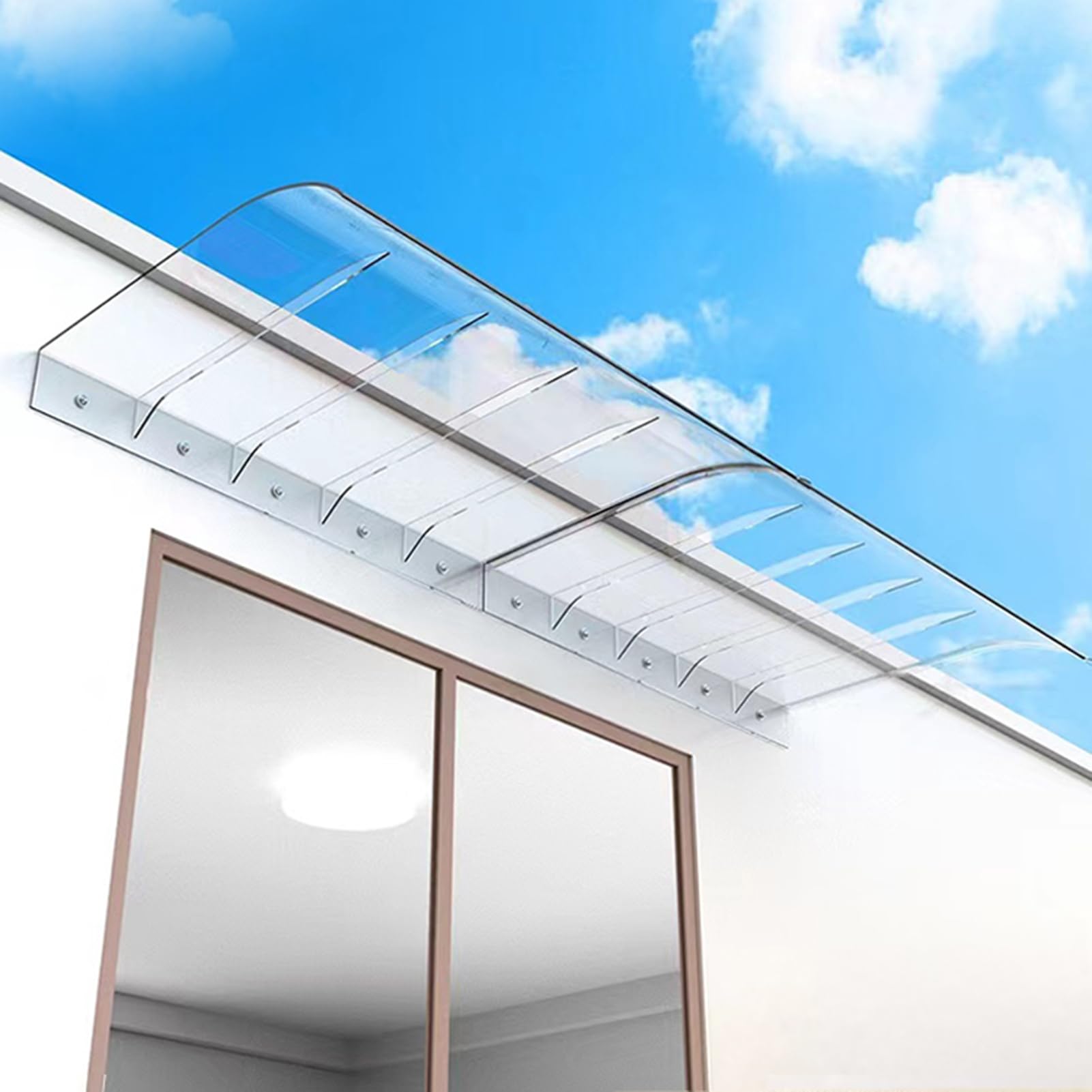 GJMSSMY Transparent Door Canopy, Outdoor Awning for Entryways & Windows, Polycarbonate Roof, Aqua Green, 50 x 240 cm, Durable Weather Protection, Easy Installation
