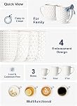 LE TAUCI Coffee Mugs 16 oz, Ensemble de tasses ceramiques, coupes d'emboîtement pour latte, thé chaud, Cappuccino, Mocha, cacao, lave-vaisselle en sécurité, costume pour le mariage chaud à la maison- 3.8 d'un pouce, ensemble de 4, Blanc arctique