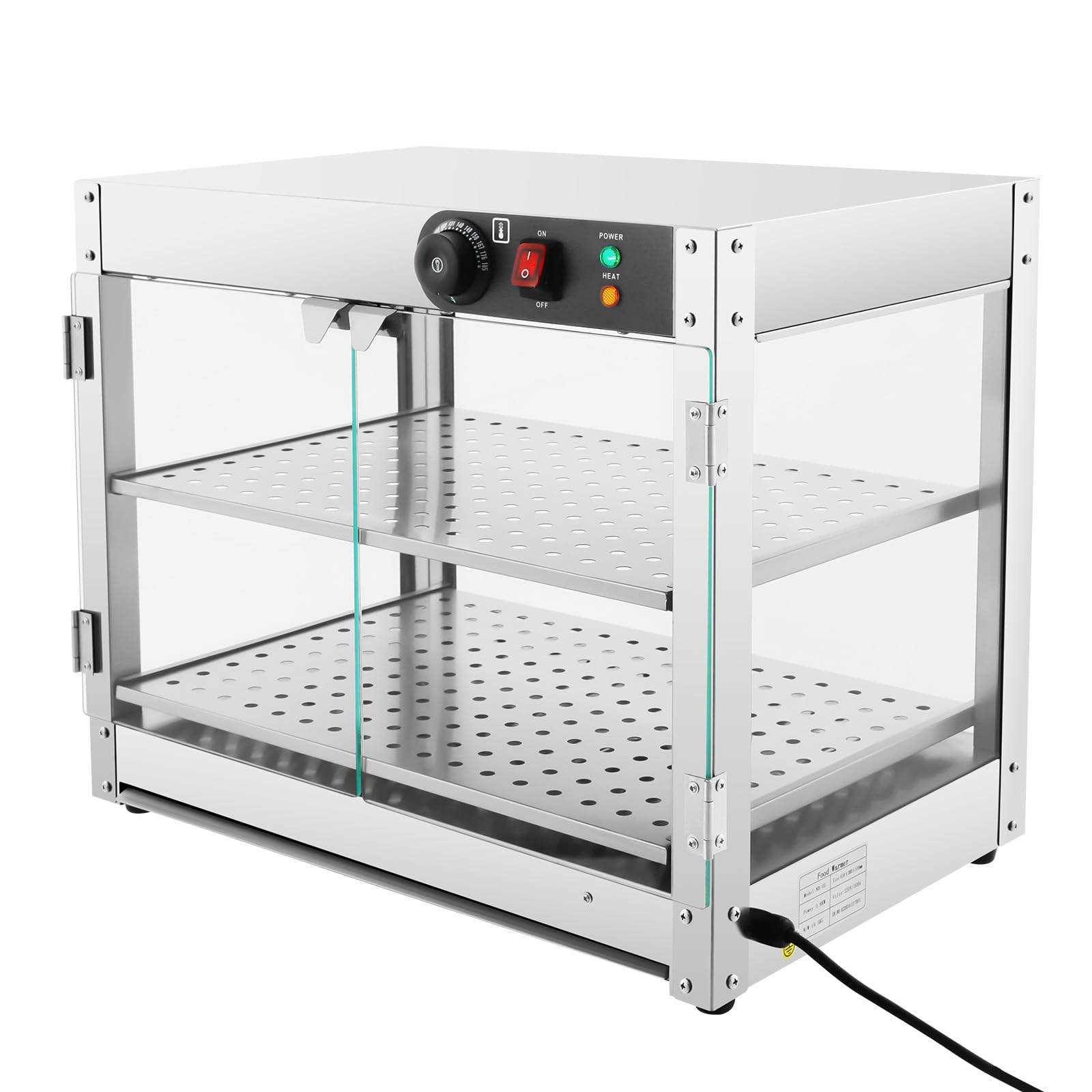 Vitrina de mantenimiento caliente, recipiente calefactor 800 W, inoxidable