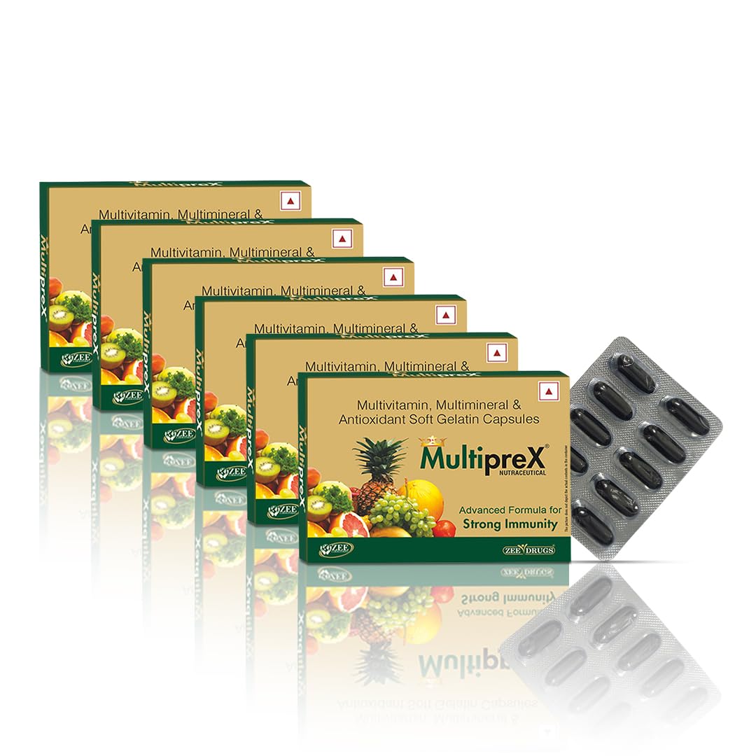 Multiprex Multivitamin & Multimineral Soft Gelatin Capsules – Daily Health Supplement – Boosts Immunity, Energy & Overall Wellness - (10 Capsules Each) - Pack of 6-image-15