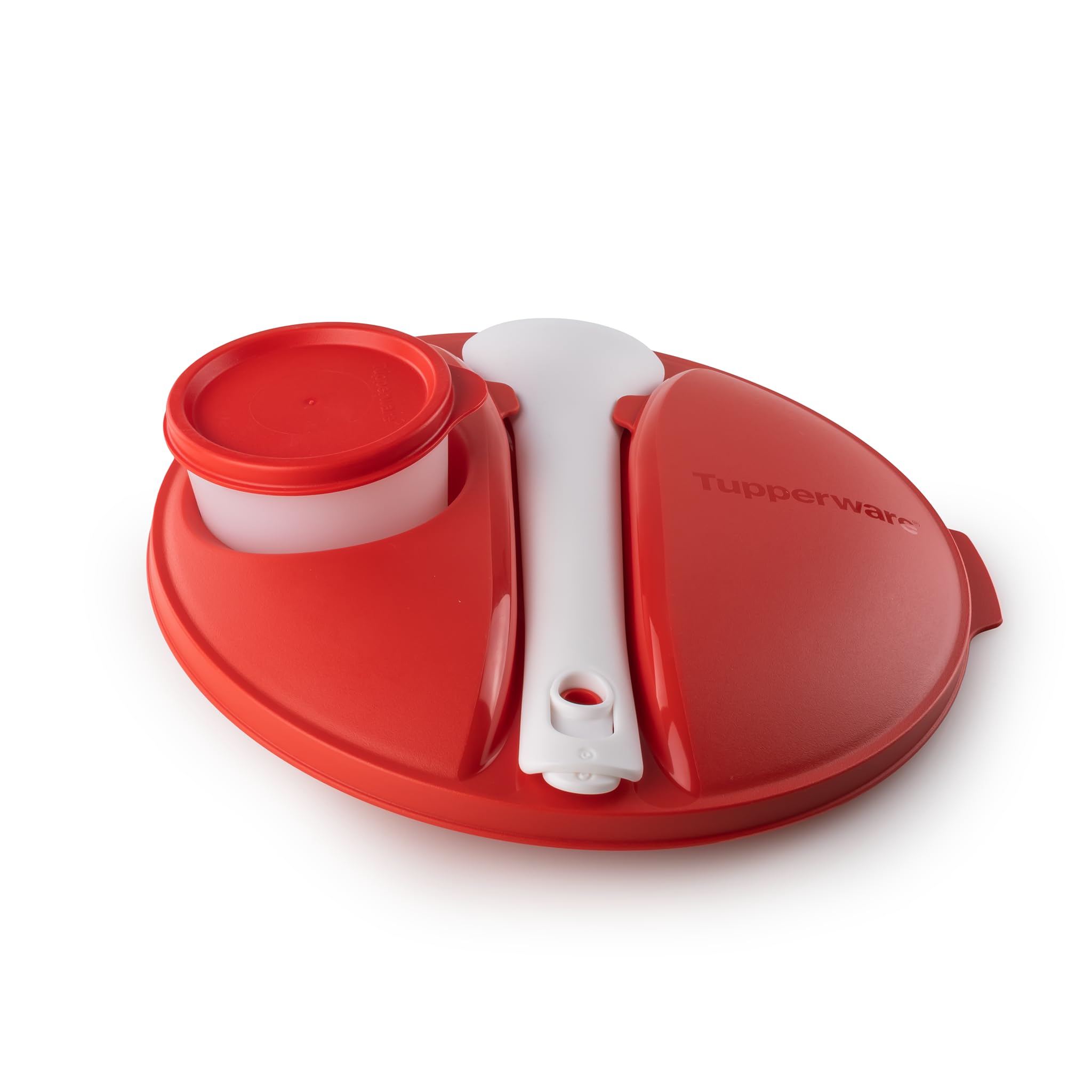 Contenant Tupperware vintage, couvercle de couleur rouge | Art et