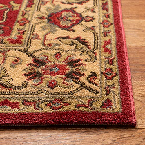 Tapete Decorativo Oriental Tradicional Rojo y Beige 4x5'7" miniatura 4