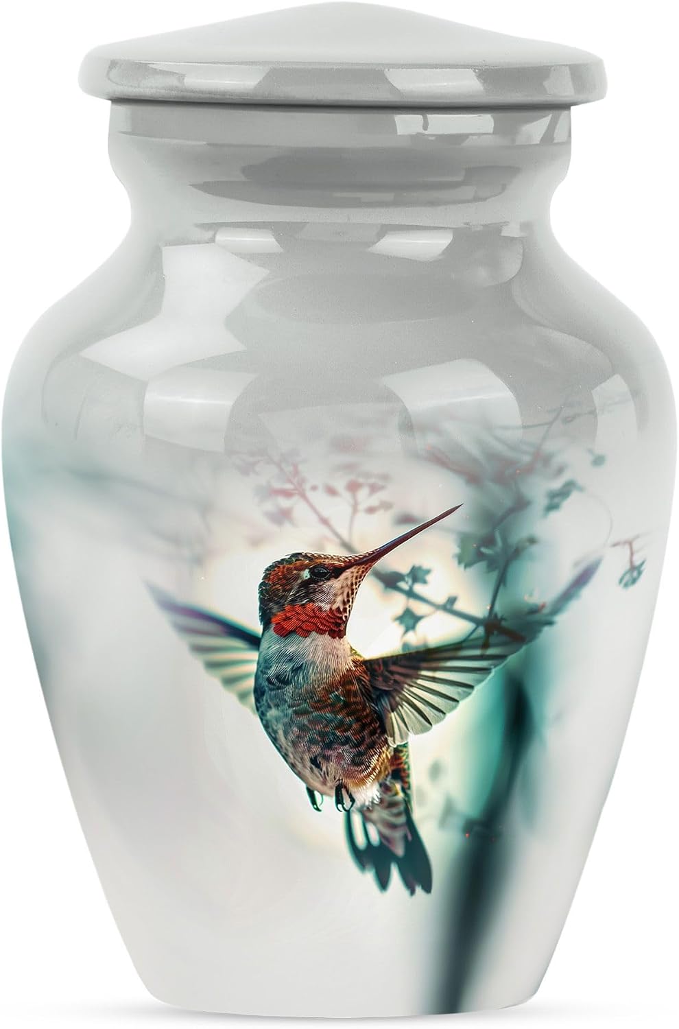 Hummingbird Urn for Ashes, 3 Inch Urn, White Urns for Human Ashes Adult Male, Small Keepsake Urns for Ashes, Cremation Urn for Ashes, Urns for Human Ashes Adult Man, Pet Urn for Ashes