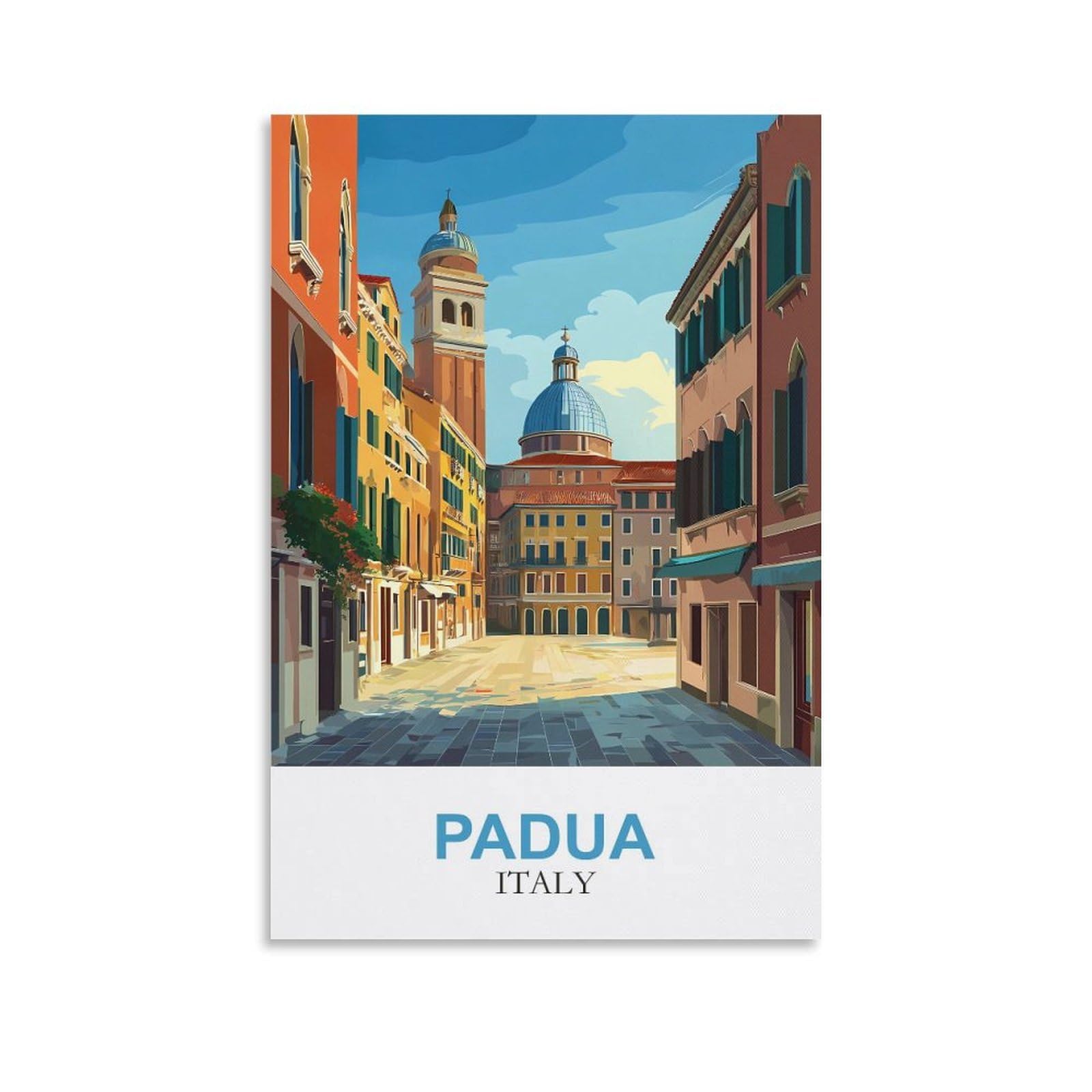 Clfmhnas Unframe-Style Padua Italy Vintage Travel Poster 08X12inch(20X30cm) Canvas Wall Art Prints