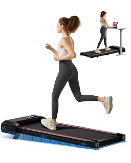UMAY Walking Pad Treadmill with 9% Incline, Under Desk Treadmill with Diamond Pattern Running Belt, Lightweight Walking Running Electric Machine for Home Office with LED Display - Amazon product rated Grade B