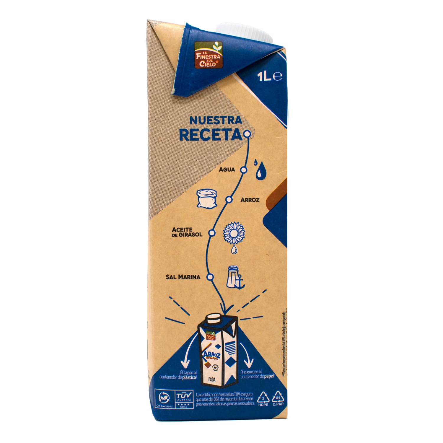 Bebida de arroz BIO gluten free La Finestra sul cielo 1l