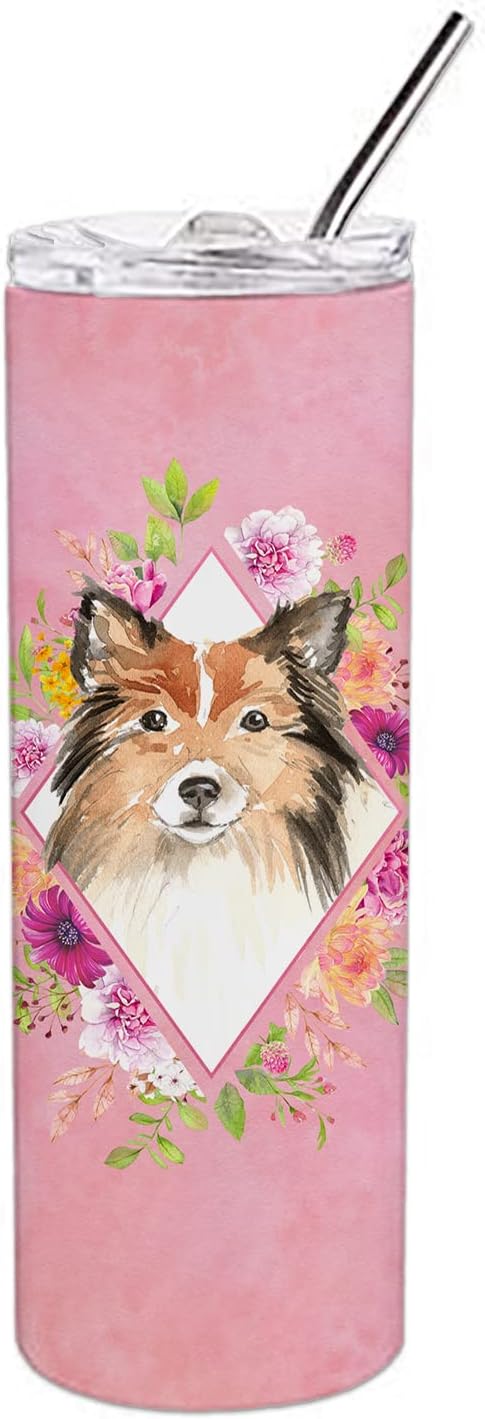 Amazing 🔥 Caroline's Treasures CK4213TBL20 Sheltie Pink Flowers Double Walled Stainless Steel 20 oz Skinny Tumbler, 20 oz, multicolor Exclusive Discount 60% Price Caroline's Treasures CK4213TBL20 Sheltie Pink Flowers Double Walled Stainless Steel 20 oz Skinny Tumbler, 20 oz, multicolor