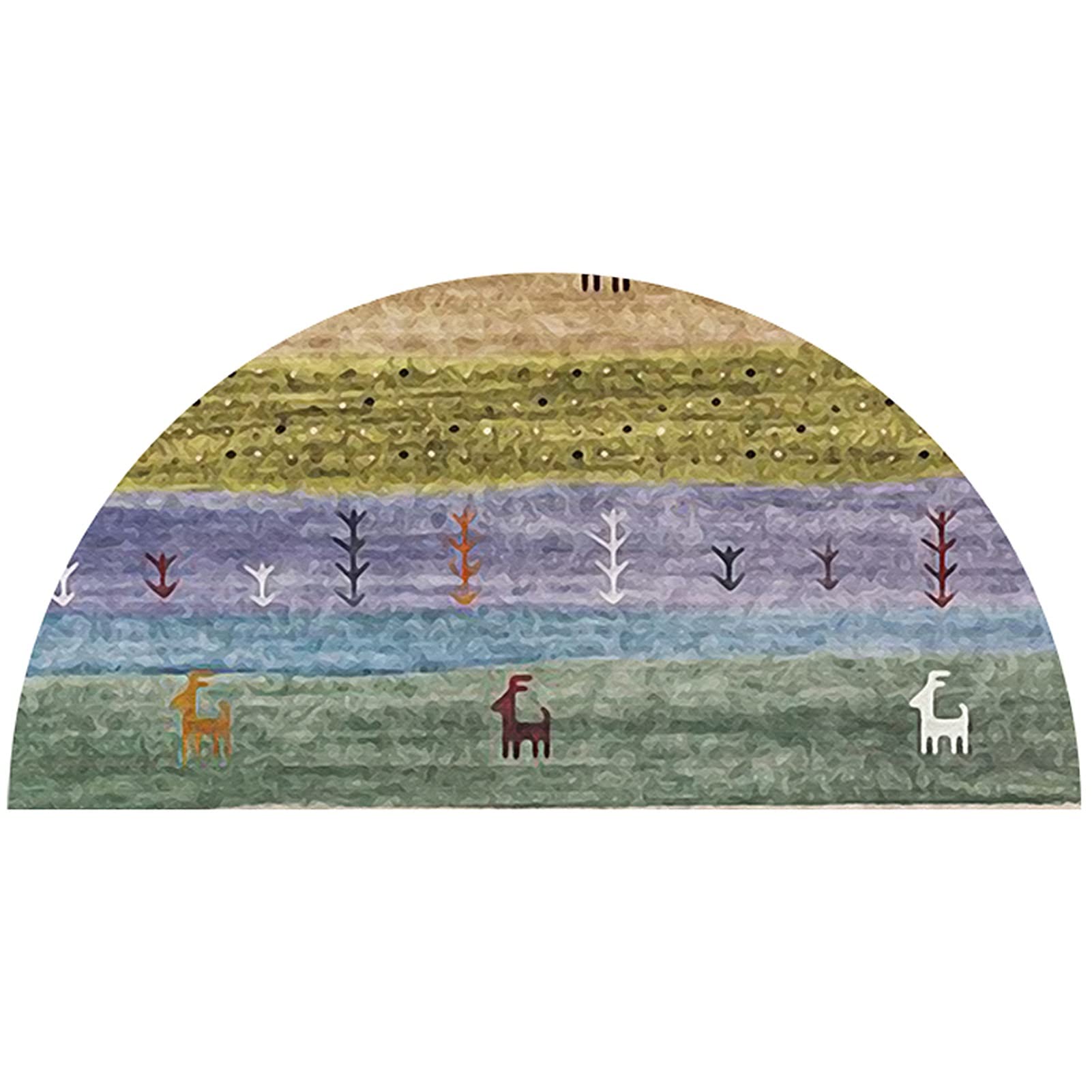 Tapis de bienvenue demi-cercle absorbant pour stopper la boue à l'entrée de la maison