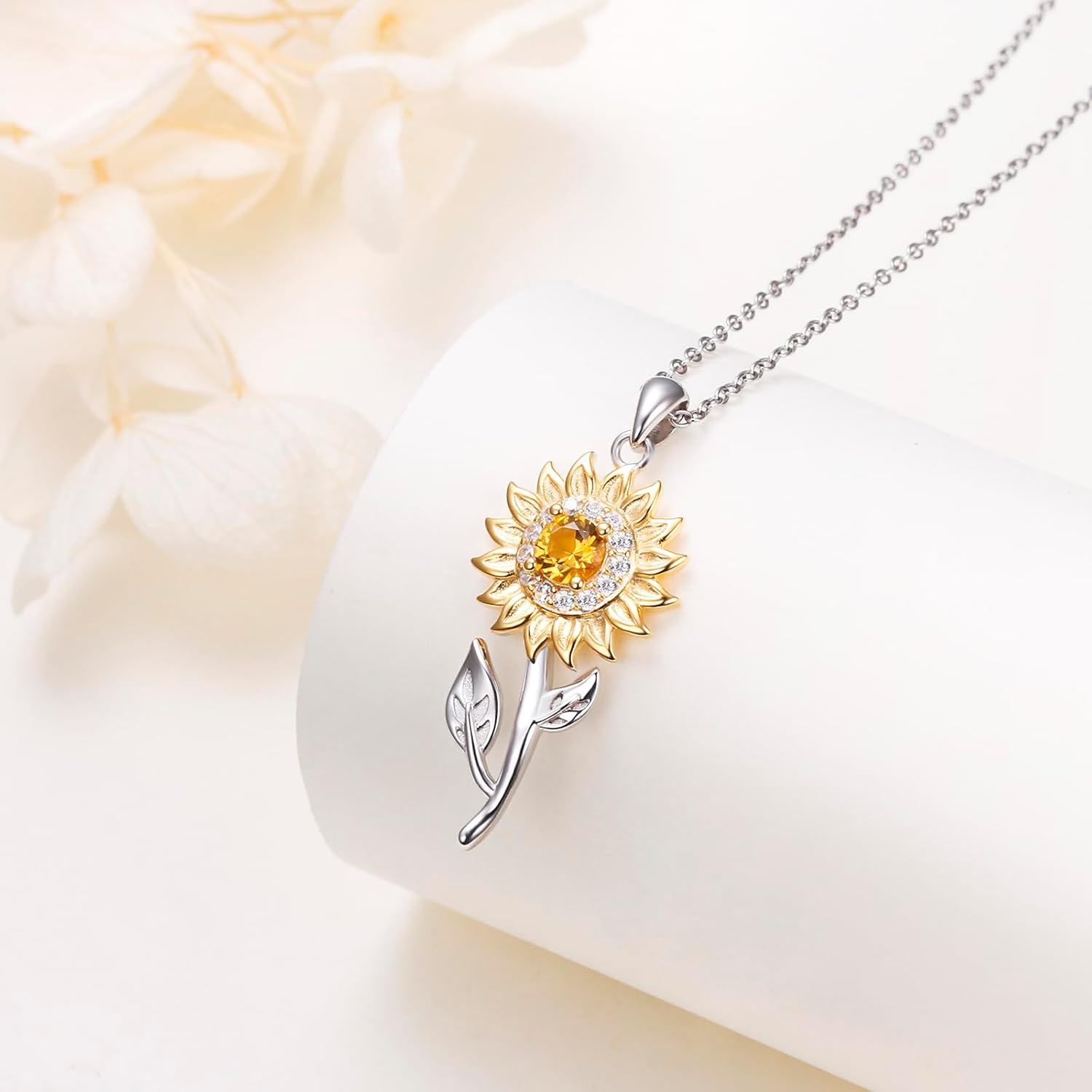 S925 Sterling Silver Floral Jewellery Flower Pendant Necklace for Women Birthday Gift - Image 3