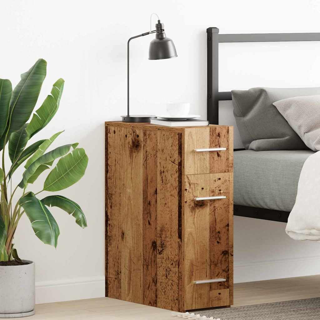 Armadio per farmacie, in legno anticato, 20 x 45,5 x 60 cm, con 3 cassetti e scomparti, armadio multiuso per soggiorno, ufficio, corridoio, spazio e soluzione di ordine con maniglie in metallo