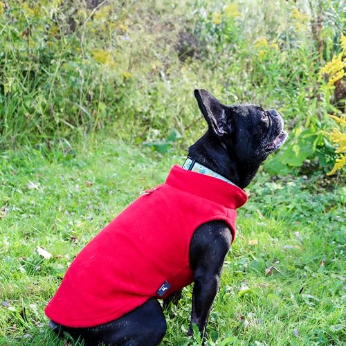 Image of JACKO & CO - Fleece Vest Dog Sweater with Leash Ring - Soft, Warm & Lightweight Pullover Coat for Small & Medium Dogs, Puppies & Cats - Cozy Fall /Winter /Spring Pet Jacket (Red, XX-Large 25-35lbs)