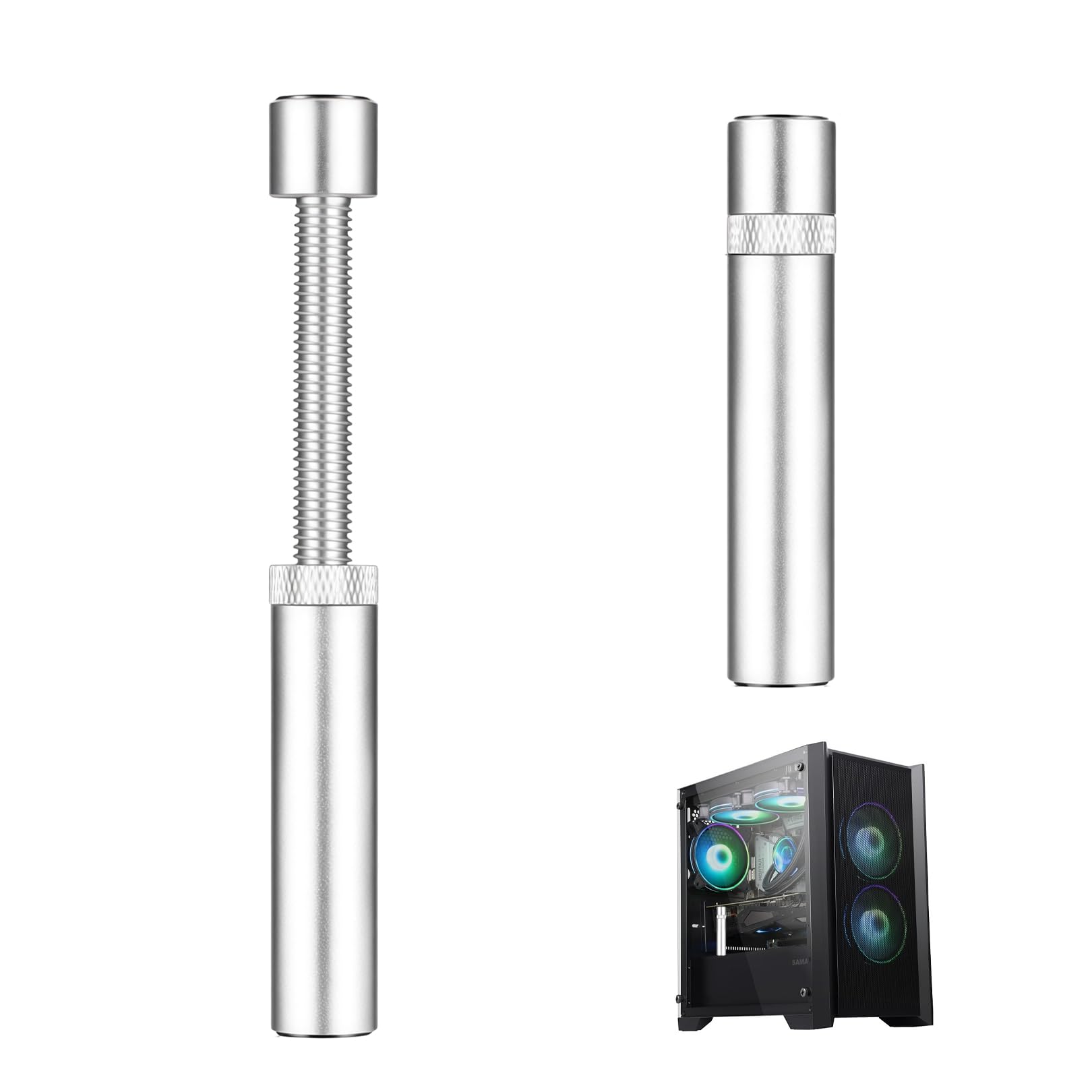 Xurison Silver Gpu Support,Gpu Brace Support,Video Card Anti Sag Holder,Aluminum Alloy Adjustable Stand,Non-Slip Base Stabilizes Graphics Cards,Prevent Sagging And Hardware Damage For Desktop Gaming Pc (Silver)