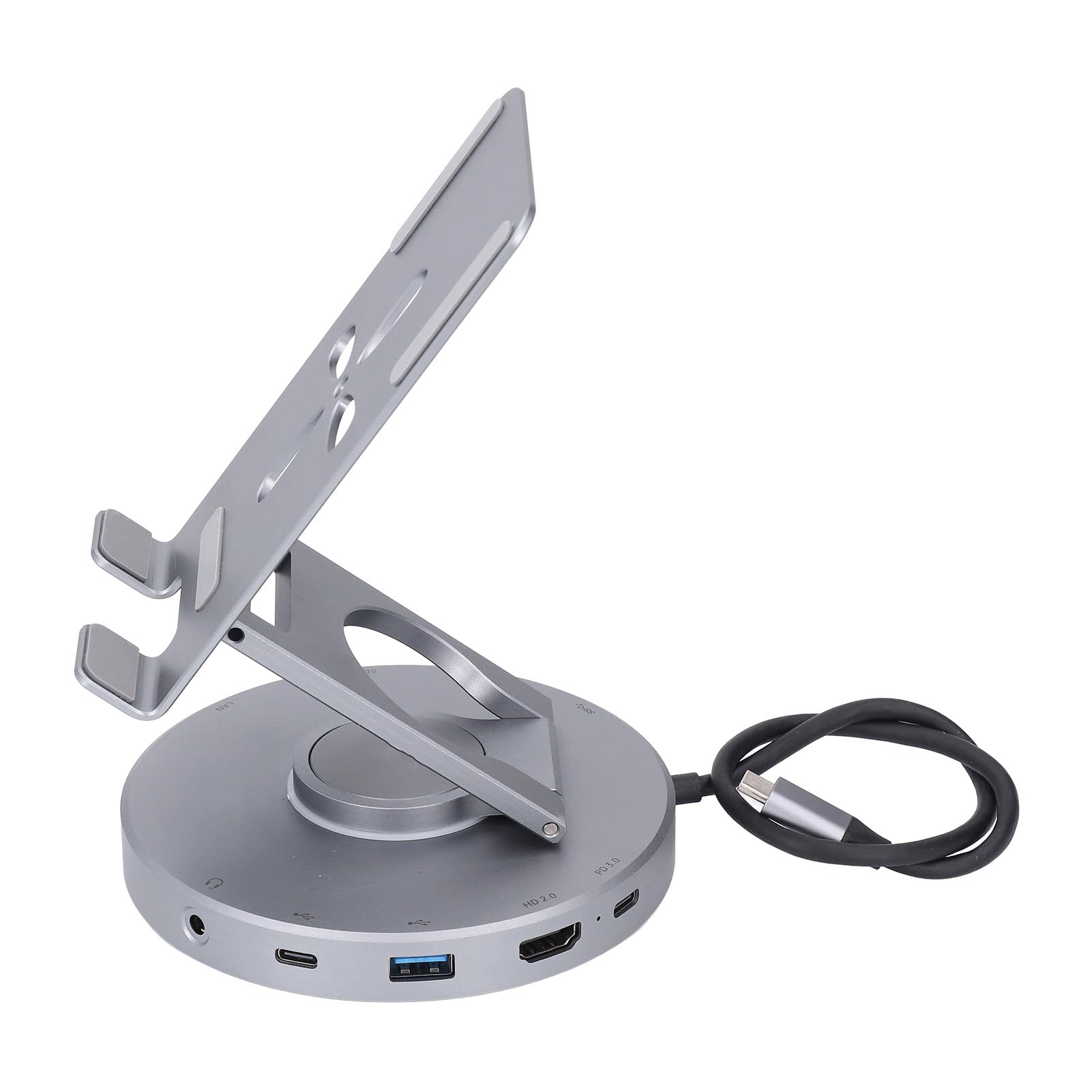 Yosoo Health Gear Hub USB Estación de Acoplamiento USB de Aleación de Aluminio 10 en 1 con 4K 60Hz Gigabit Ethernet 100W PD Soporte Plegable para Usuarios de Consolas de Juegos para Tabletas