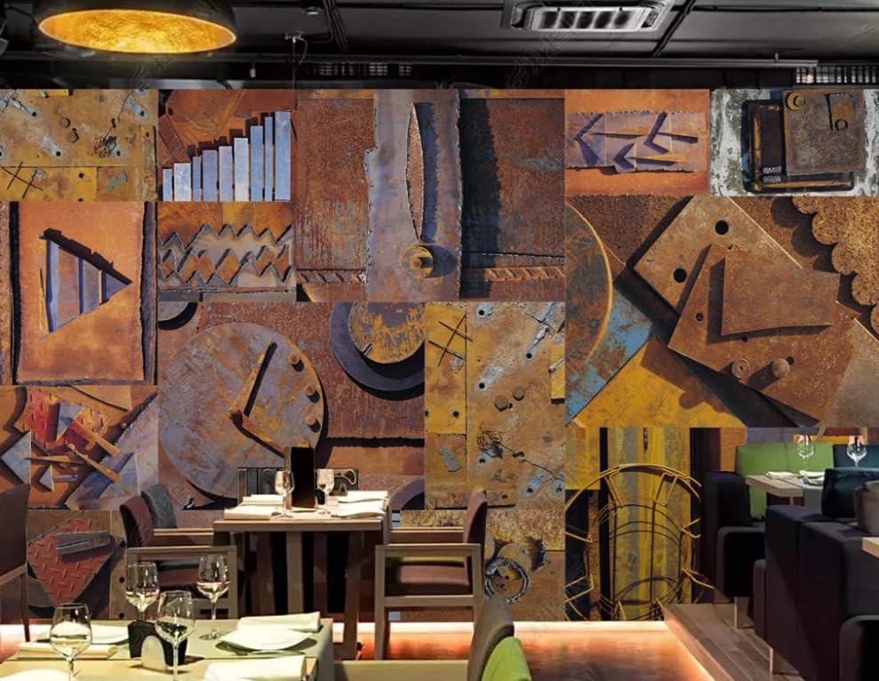 Papier Peint Intissé Métal Rouillé Poster Géant Mural