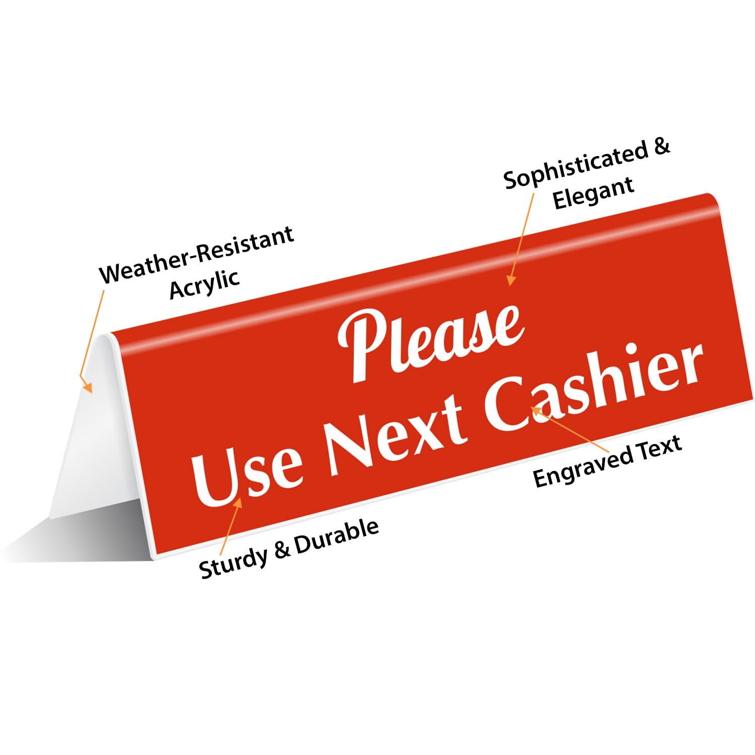 Office Sign SmartSign Private Table Top Tent Sign, 2" X 6" Acrylic V-shaped Desk Sign For Restaurants, Cafes, Reception, Events, Engraved Double-Side Printed Counter Sign, Made In USA Desk Bell