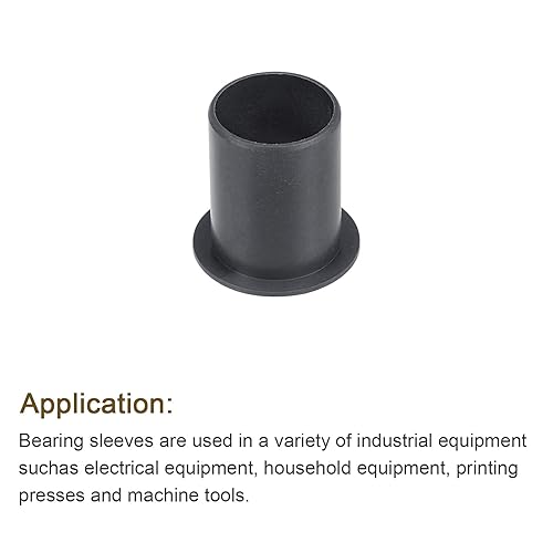 Miniatura 65 de uxcell Los rodamientos ensanchados de la manga 32.8 ft m diámetro interior 39.4 ft m OD 19.7 ft m longitud POM envueltos bujes sin aceite negro