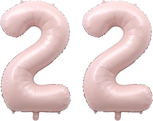 Globos de papel de aluminio de 40 pulgadas con el número 22, decoraciones para fiesta de cumpleaños número 22, boda, despedida de soltera,