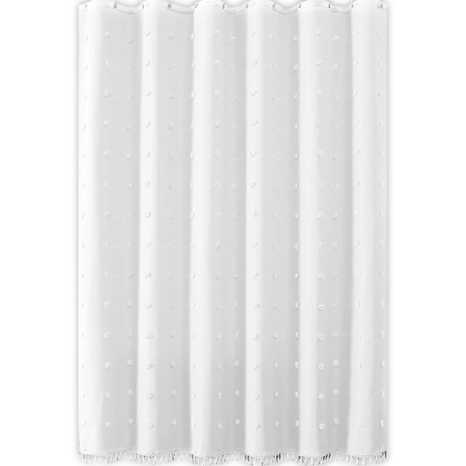 Rideau de douche imprimé floral imperméable en tissu polyester pour salle de bain Motif pompons