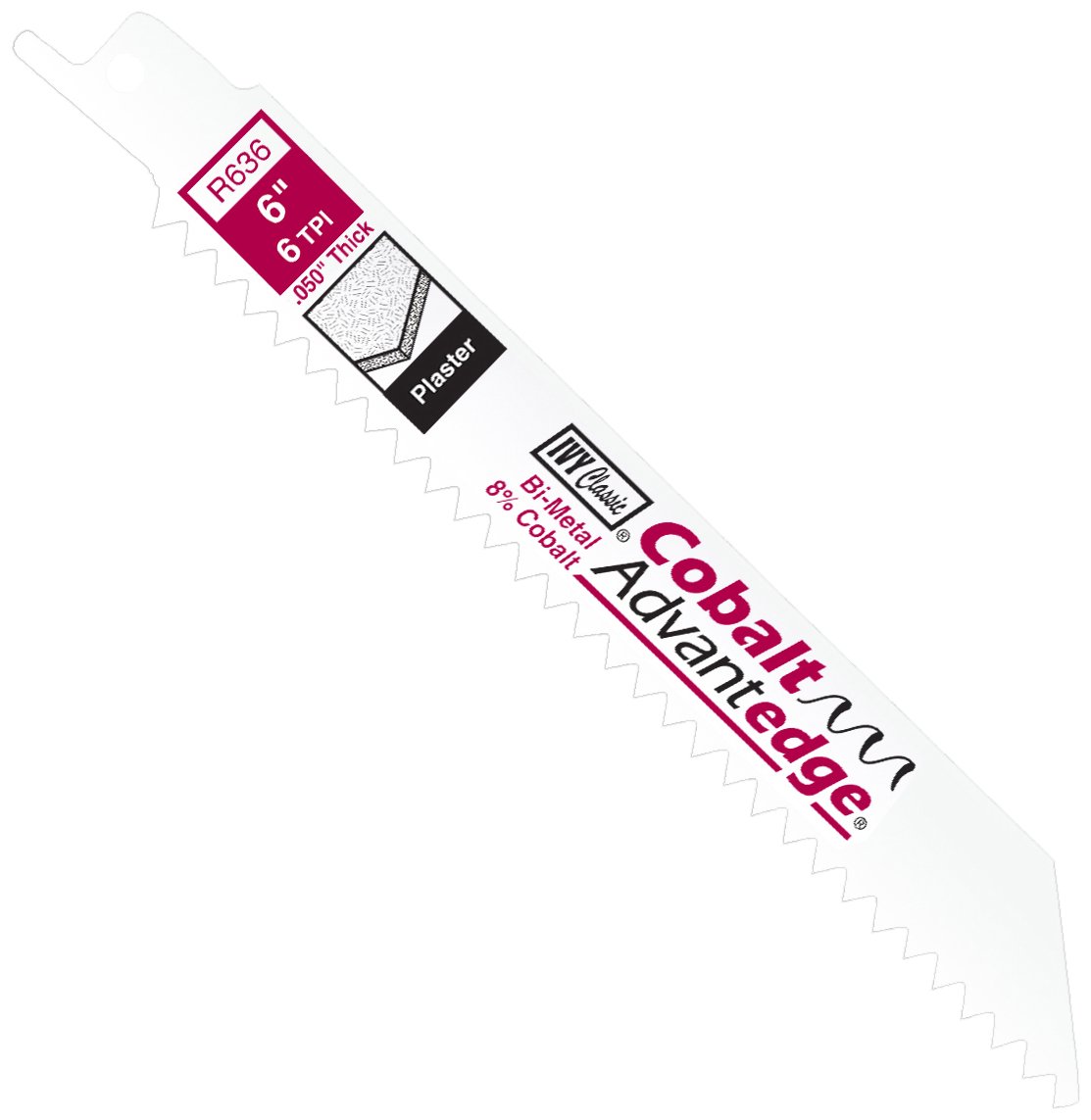 IVY Classic 28318 6 in. 6 TPI Bi-Metal Reciprocating Saw Blade, Cuts Plaster (5-Pack)