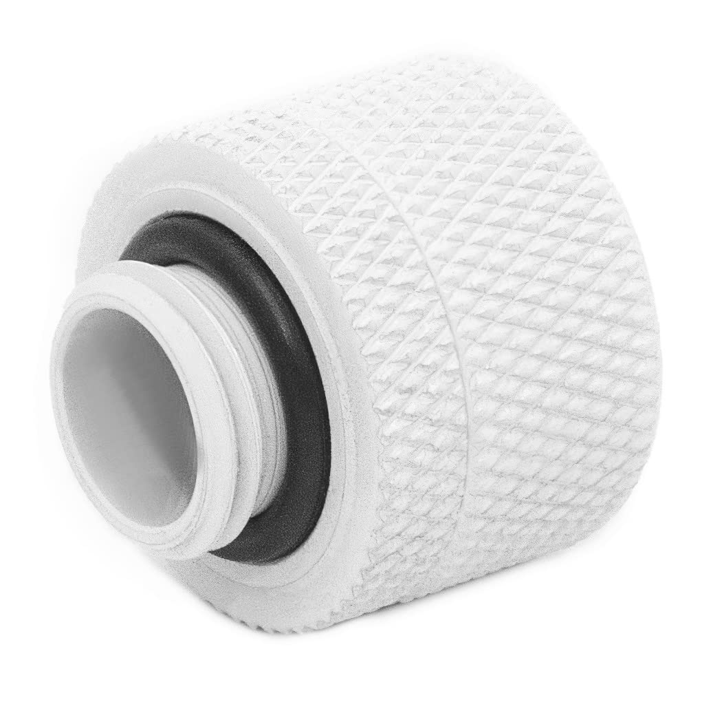 Dracaena.io 6 Pack G1/4" Thread to 14mm Outer Diameter, Hard Tubing Compression Fitting with high Body Design for Computer Water Cooling System, White