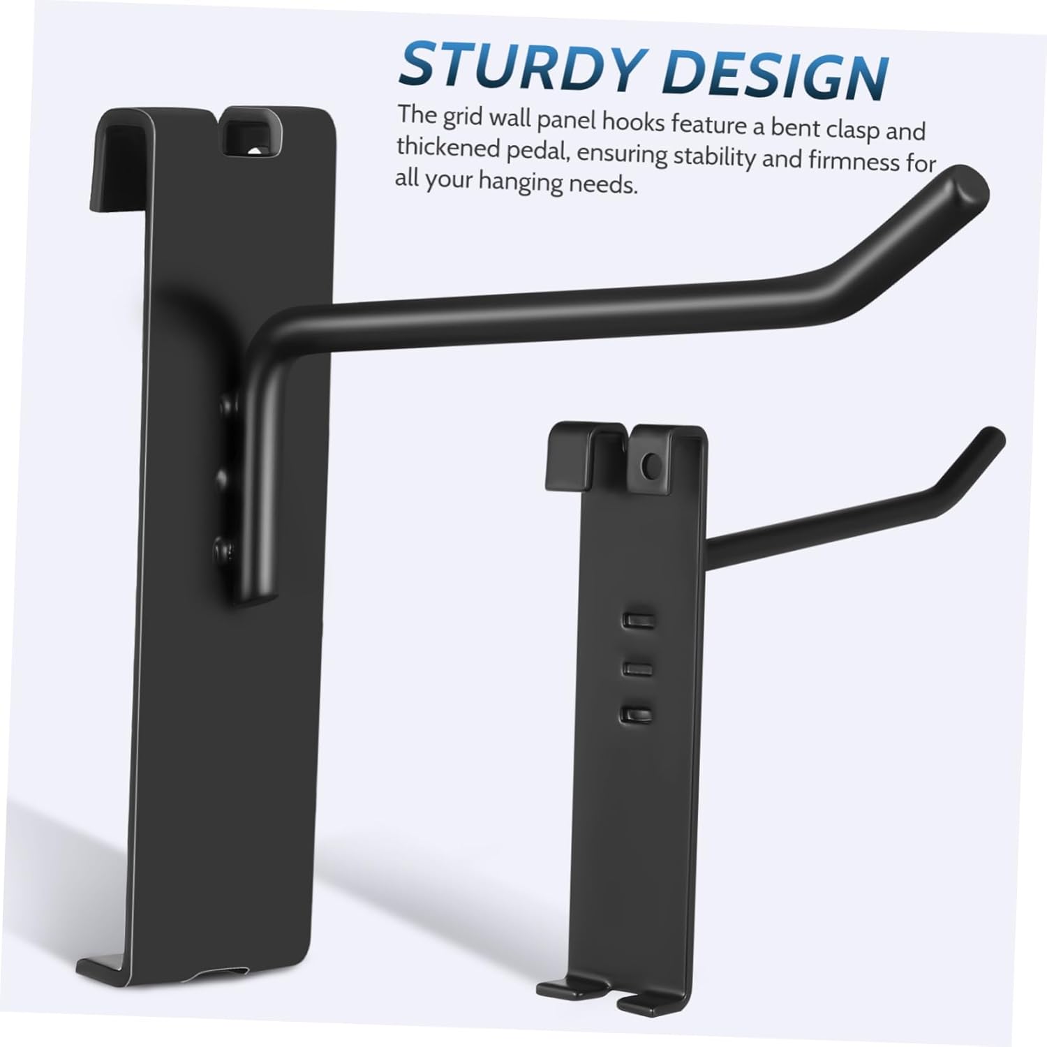 12Pcs Heavy Duty Wall Grid Hooks Utility Hooks for Wire Grid Panel Organizer Easy Installation with Caps for Safety for Retail Display and Home Use