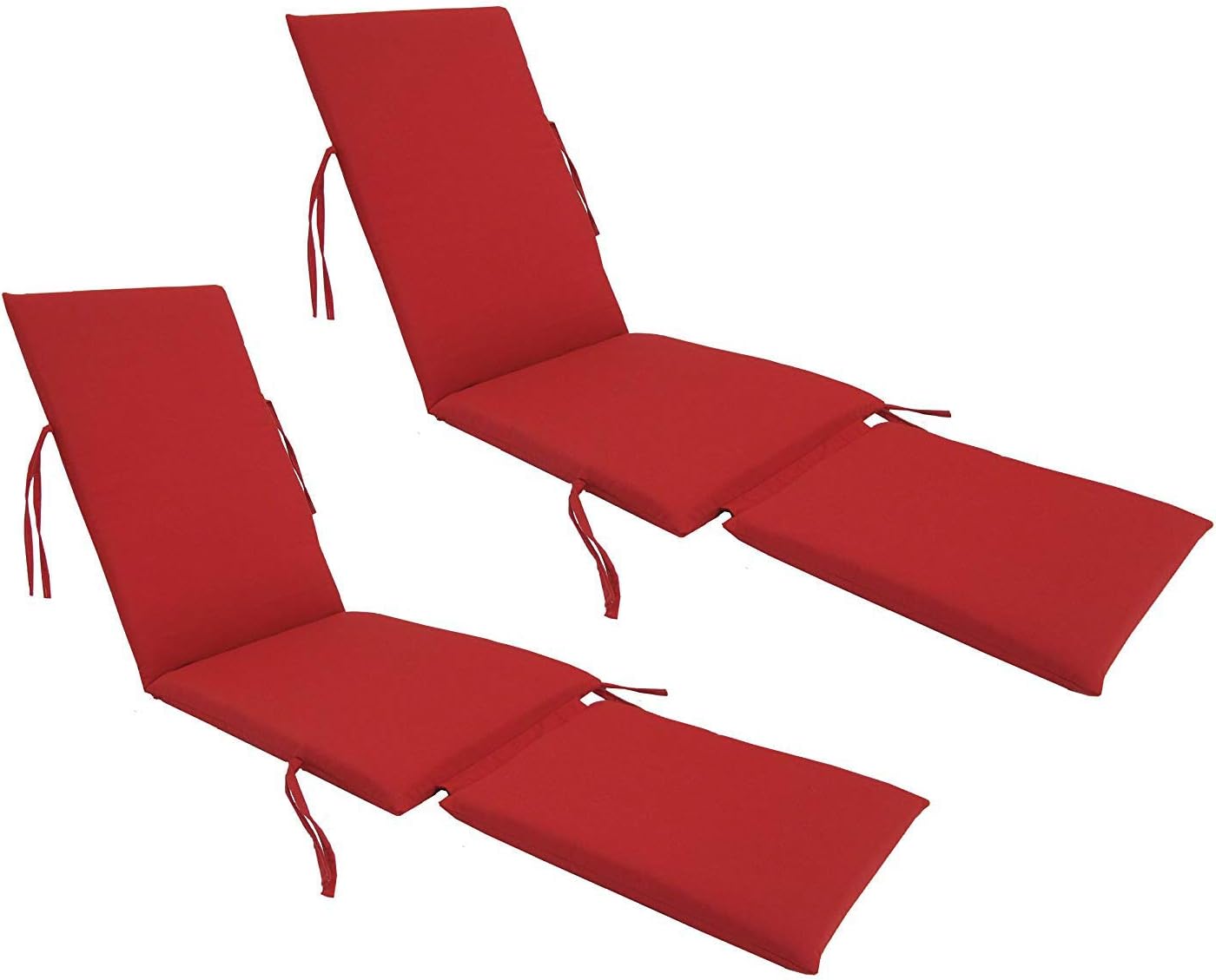 Made in USA Steamer Chair Cushion SunbrellaFabric Canvas JockeyRed #5403 (2-Pack)