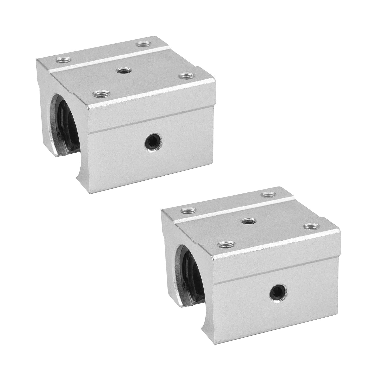 [8 Pack] SBR20UU Aluminum Slide Block,8PCS 20mm Bearing Slide Block for 20mm SBR20 Linear Motion Guide Rail (SBR20UU, 8 Pack)