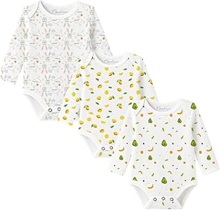 MOM'S HOME Baby's Organic Cotton Soft Full Sleeve Onesie/Bodysuit | Multicolour | Pack of 3 Price In India