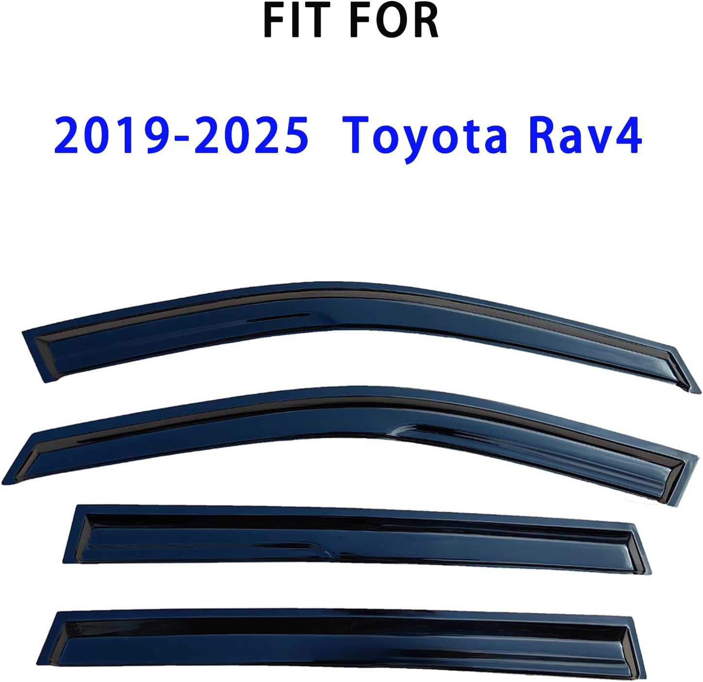 Tape On Window Visors Rain Guards Deflectors Compatible with Toyota Rav4 2019-2025, Side Vent Window Deflector Rain Guard Shade for Rav-4 19-25,Rav4 Window Covers,Truck Accessories-4pcs