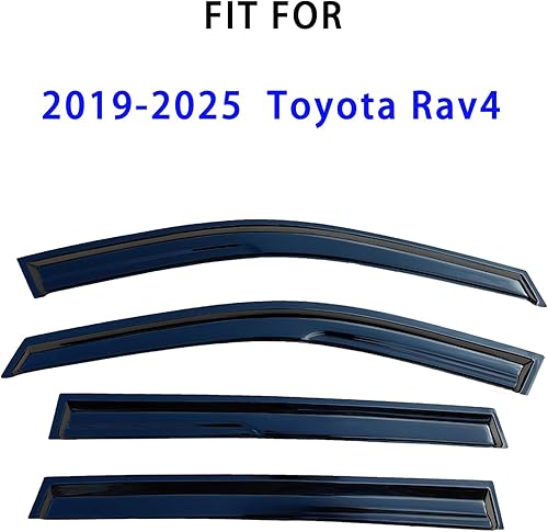 Miniatura 6 de LIKDIKDIK Visera adhesiva para ventana compatible con Toyota Rav4 2019-2024, deflector de ventana de ventilación lateral, protector de lluvia,