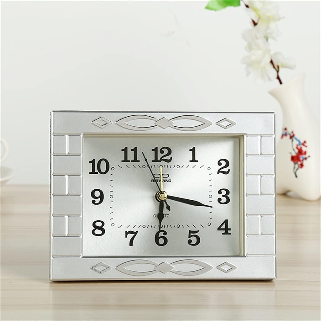 Plastic Table Clock Retro Bedroom Bedside Electronic Alarm Child Student Room Quartz Desk(E)