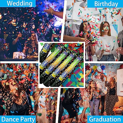 12 Inch Confetti Cannon Multicolor Confetti Popper Party Shooter for Wedding Birthday Graduation Celebration, 5 Pack Biodegradable Confetti Shooter Launches 20-26 ft - Thumbnail 6